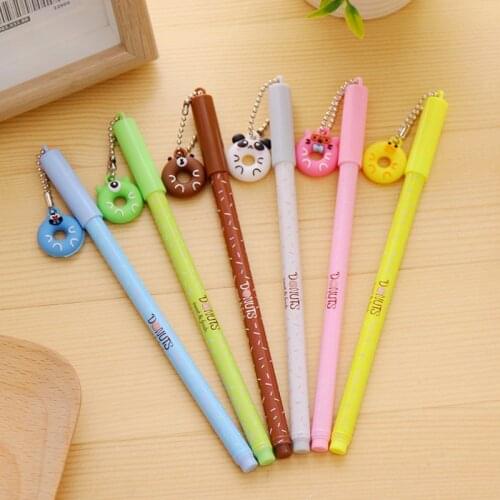 Ayron 1pcs Creative Cute Donuts Gel Ink Pen Cartoon Fresh Stationery Student Pen Penpoint Gift Learning Stationery