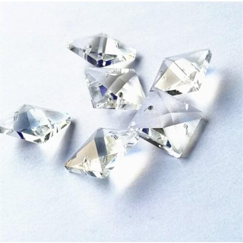 Free Shipping 100pcs/lot 18mm Glass k9 Crystal Square Beads in 2 Holes for Chandelier Parts Beads Curtain Accessories Decoration