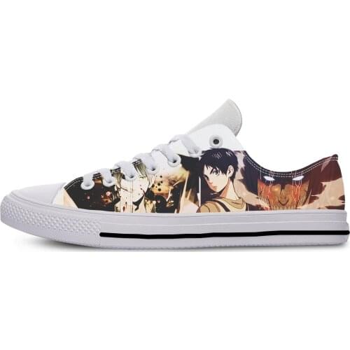 Japanese Anime Manga Attack On Titan Eren Jaeger Casual Cloth Shoes Low Top Lightweight Breathable 3D Print Men Women Sneakers