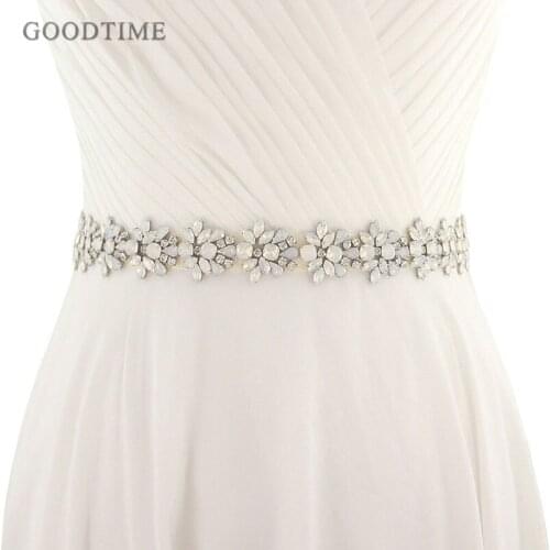 Elegant Noble Wedding Belt For Bridal Rhinestone With Pearl Lady Party Evening Dress Crystal Belts Sashes With Opals Women Girl
