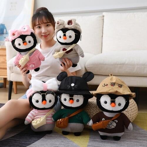 30cm Cartoon Cute Dress Up Penguin Plush Toy Stuffed Soft Kawaii Penguin Doll Animal Pillow Birthday Gift For Kids Children