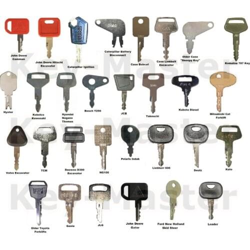 30 Heavy Construction Equipment Ignition Key Set For CAT Kubota JD JCB Komatsu Bomag Kubota TCM Case-Bobcat