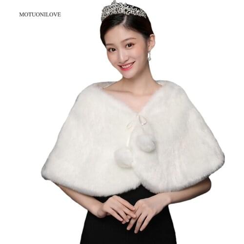 Faux Fur Wrap Shawl Ladies Bolero Shrug Red Womens Faux Fur Scarf Stoles for Wedding Dresses Brides and Bridesmaid Accessories