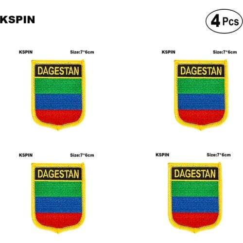 Dagestan 1 Shiled Shape flag patches national flag patches for Cothing DIY Decoration