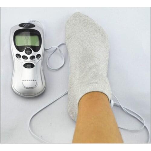 Foot massage socks TENS,Electrode socks /gloves ,Silver fiber sock / glove,care physical therapy include 1 electrode line cable