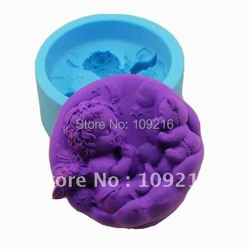Wholesale!!!1pcs Angel and Teddy Bear (R0803) Silicone Handmade Soap Mold Crafts DIY Mold