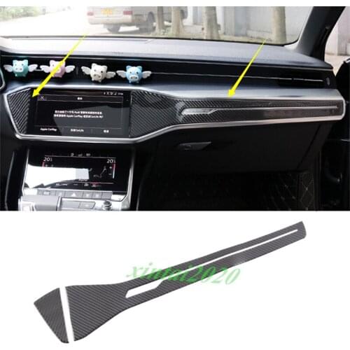 Real Carbon Fiber Dashboard Center Console Cover Trim For Audi A6 C8 2019 2020 Car Styling Accessories