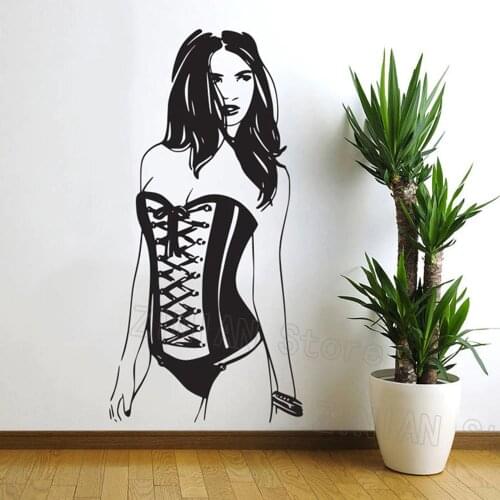 Sexy Woman Pin up Girl Wall Decal Bedroom Seductive Vinyl Wall Sticker Girls Room Home Interior Decoration Mural Poster Z380