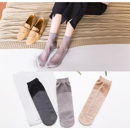 Sale 4 Colors Slip-Resistant Socks Thick Wear-Resistant Core Spun Wicking 5PCS/Pair Ship Type Comfortable Girls Short Socks