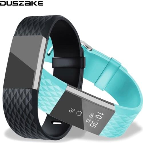 DUSZAKE F07 3D Bracelet Strap For Fitbit Charge 2 Band Smart Watch Silicone For Fitbit Charge 2 Band Wrist Strap For Fitbit Band