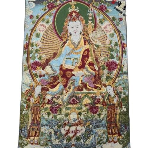 Collect Tibetan Nepal embroidered Buddha statues, master lianhuasheng Thangka