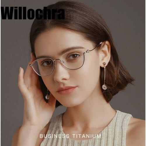 Willochra rimless square frame Titanium eyewear glasses