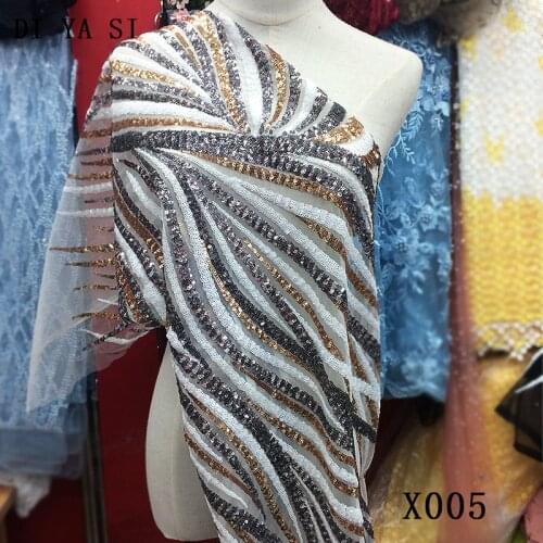 2021 Free shipping 100% multi color Sequin Lace Fabric meters African Lace fabric with Sequins High Quality white Sequin Fabric