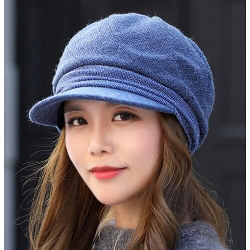 2020 Hot Octagonal Hats For Women Solid Color Retro Octagonal Caps Soft Newsboy Caps Visor Cap Female Winter Hats