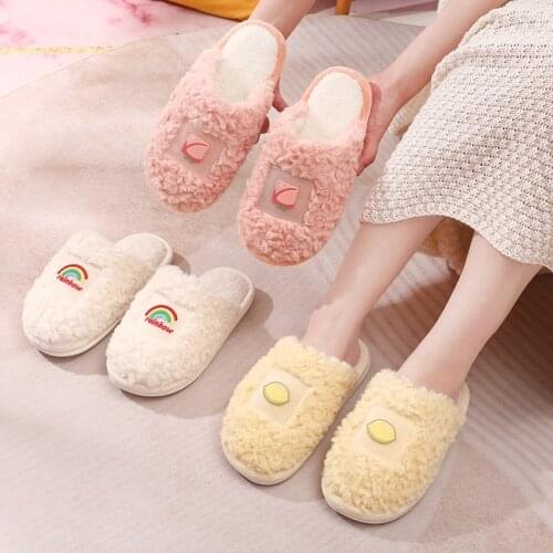 Womens Home Slippers Winter Warm Plush Soft Female Slipper Indoor Comfortable Ladies Flat Shoes Bedroom Woman Footwear 2021 New