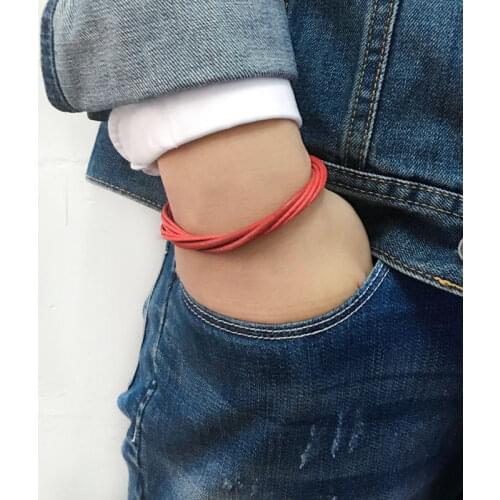 ZotatBele 6pcs/lot fashion jewelry red handmade wrap braided genuine leather bracelet with Hemp rope for women SF41