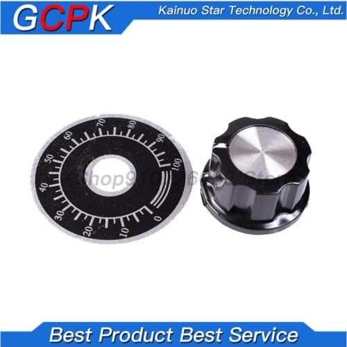 10sets=20pcs A03 dial knob WTH118 + MF-A03 bakelite knob with scale plate sheet scale digital potentiometer
