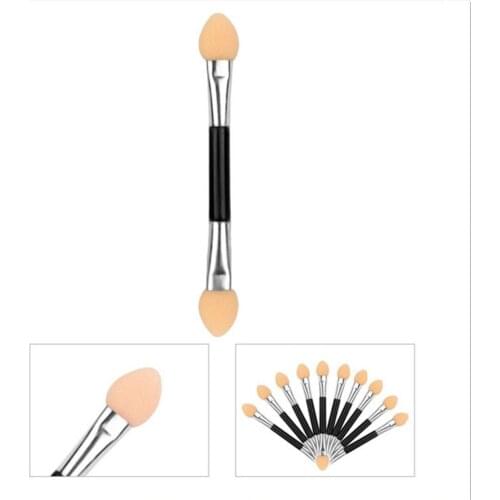 12pcs Double-ended Sponge Eye Shadow Applicator Tools Disposable Eyeshadow Applicator Brushes Cosmetic Tools For Women Lady 1258