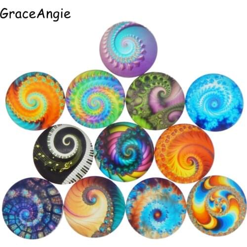20pc Round Photos Glass Cabochon Mixed Pattern fit 8mm 10mm 12mm 25mm 30mm Cameo Base Setting Jewelry Components Photo Cameo DIY