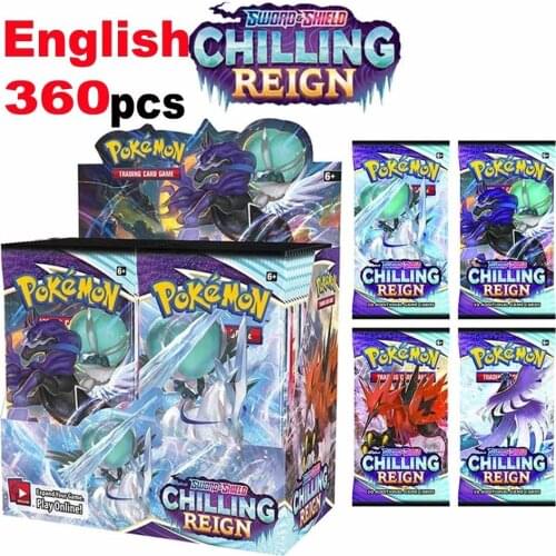 360pcs Pokemon cards Sword & Shield Booster Box Collectible Trading Cards Game Child gift Chilling Reign box French 360PCS