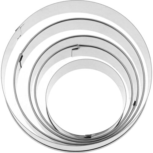 5pcs/set Stainless Steel Cookie Pastry Wrapper Dough Cutting Tool Cutter Maker Tool Round Dumplings Cutter Molds Set