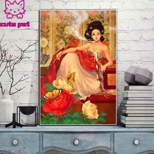 5D DIY Diamond Painting Japanese woman Handmade Home Decor Full Drill Cross stitch rhinestone Diamond Embroidery Holiday gift