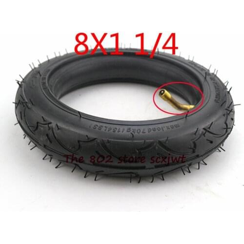 8 inch tyre 8X1 1/4 Scooter inner and outer tire 8*1 1/4 tube tyre wheel Set Bent Valve Suits Bike Electric / Gas Scooter Tyre