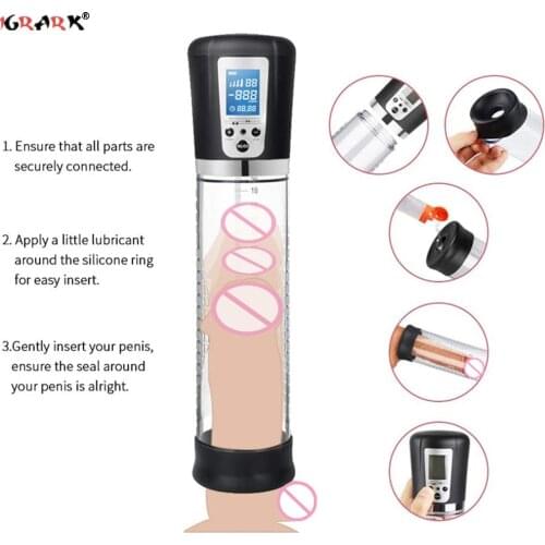 Automatic Vacuum Penis Pump Extender Enlargement Exercise Tools Vibrator Erotic Sex Toys Goods for Men Adults Masturbator Male