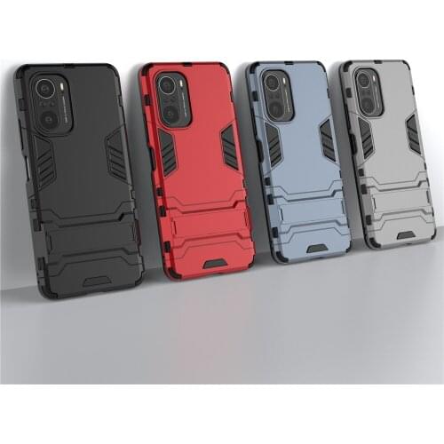 Kickstand Case For Poco F3 Cases Shockproof Armor TPU + PC Tough Cover for Xiaomi Pocophone Poko POCO F3 F 3 PocoF3 Coque Fundas