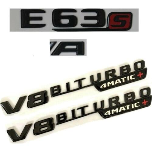 Gloss Black for E63s FOR AMG V8 BITURBO 4MATIC+ Emblems Badges for Mercedes Benz W213