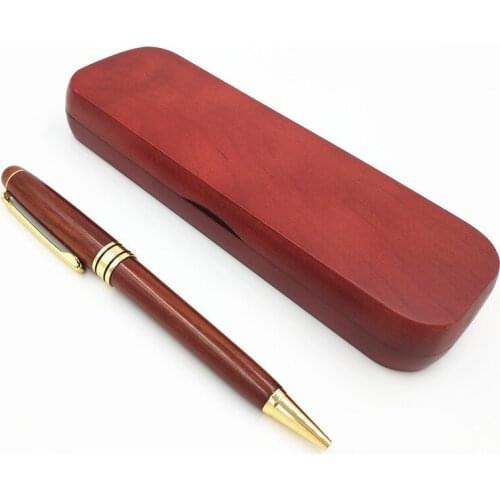 Wood Gift Ball Pen Set Mahogany Business Present Pen with Box Wholesale Send Teachers Send Students