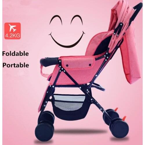 Baby Stroller 3 in 1 Portable Foldable Strollers Pram for Newborns High Landscape Four-wheel Kids Carriage Travel Buggy Stroller