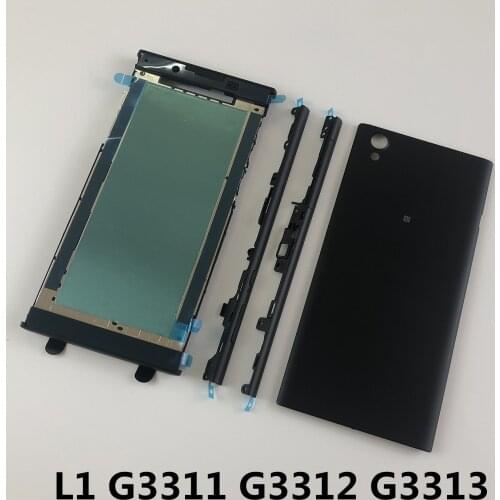 For Sony Xperia L1 G3311 G3312 G3313 Housing Front Frame Middle Frame and Side Buttons+Battery Back Cover with NFC+Logo