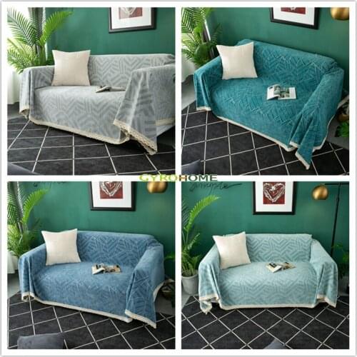 GY4090 Chenille Debris Geometry Deer Blanket Sofa Decorative Slipcover Stitching Blanket Rug