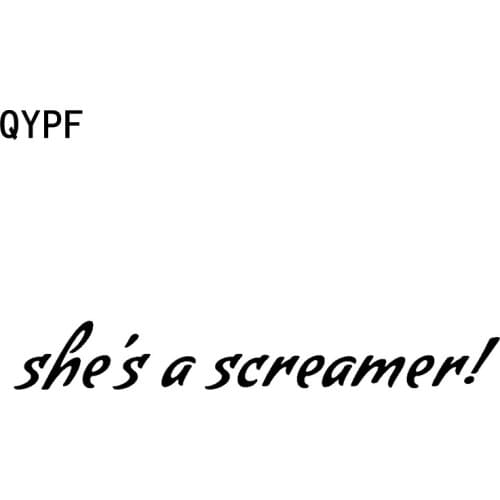 QYPF 20CM*2.7CM Shes A Screamer Interesting Vinyl Motorcycle Car-styling Car Sticker Decal Black Silver C15-2230