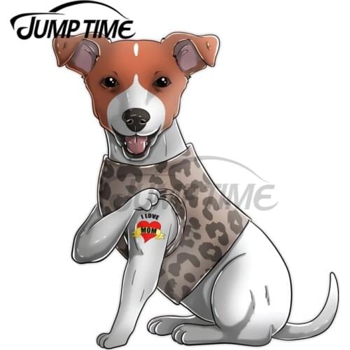 JumpTime 13 x 10.8cm For I Love Mom Tattoo Jack Russell Terrier Mama Mothers Day Gift