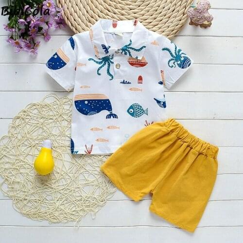 Summer Baby Boys Clothes Sports T-Shirt + Solid Color Shorts Sets For Newborn Baby Boys Clothing Casual Sets Infant Sportswear