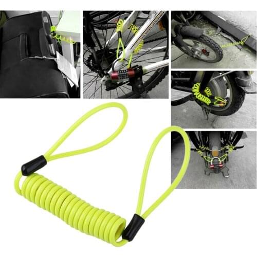Multi-functional Disk Lock Reminder Brake Accessories Minder Cable Reminder Stretch to 1.2m For Motorcycle Safety Lanyard Green
