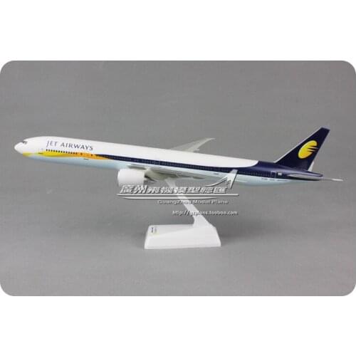 37CM Jet Airways India JET Boeing B777-300 VT-JEA 1: 200 Plastic Assembled Aircraft Model for Xmas Birthday Gift