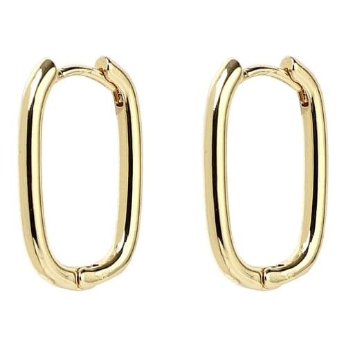 Fashion Geometrical Solid French Hoops Earrings Gold Silver Color Small Hoop Earrings For Women Prevent Allergy Jewelry 2020