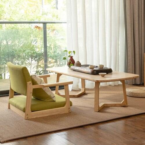 Fashion Floor Tatami Legless Zaisu Chair and Table Set Leisure Lazy Chair With Upholstery Seat Cushion Home Furniture Window