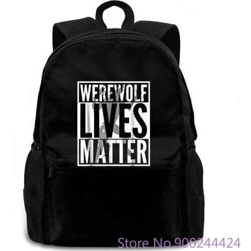 Mens Halloween Costume Ideas Werewolf Large Black Mens Print Text women men backpack laptop travel school adult