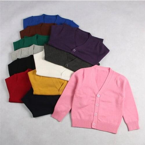 New Cotton Kids Cardigan Boys Knit Sweaters Jacket Spring Autumn Boys Outerwear Baby Girls Clothes 1-7Y BC371