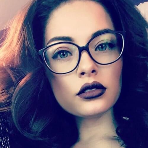 Womens Spectacle Glass frame Anti Blue Rays Blue Light Blocking Female Clear Lens Girls Nerd Black Red Optical Eyeglasses Frame