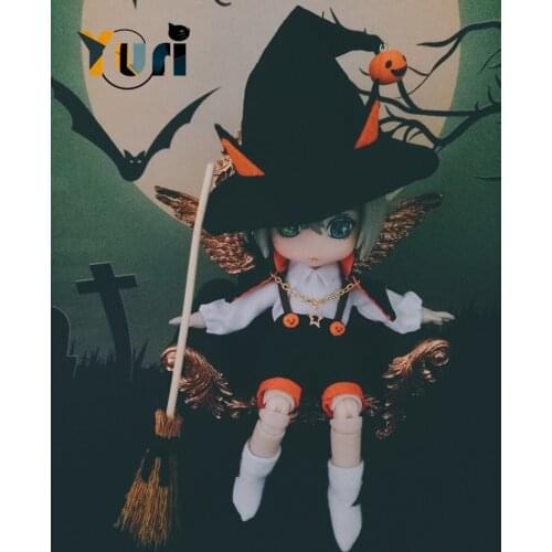 Original Halloween Vampire Witch Doll Outfit Clothes 1/12 BJD OB11 Handmade Clothing Suit Costume Figure Limit Cosplay Gift C