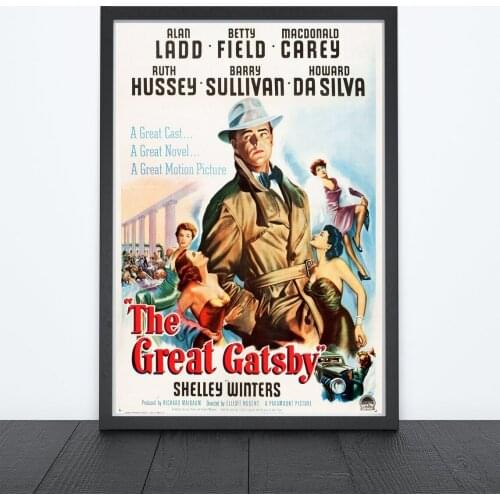 The Great Gatsby (1949) Poster American Drama Film Wall Decor Print Alan Ladd, Betty Field, Macdonald Carey, Ruth Hussey Art