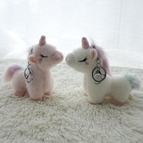 Plush pony keyring mobile phone accessory bag keychain car pendant soft pony horse doll small gifts boyfriends girlfriends