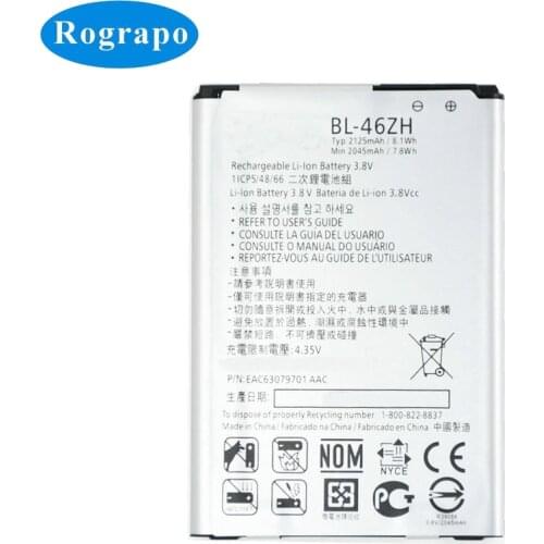 Full 2125mAh BL-46ZH Battery For LG K8 LTE K350E K350AR AS330 K332 K350N K371 K373 K7 K8 K8V K89 LS675 M1 M1V MS330 US375 X210