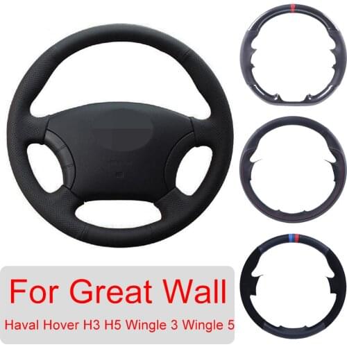 DIY Hand Sewing Customized Car Steering Wheel Cover For Great Wall Haval Hover H3 H5 Wingle 3 Wingle 5 Leather Protective Wrap