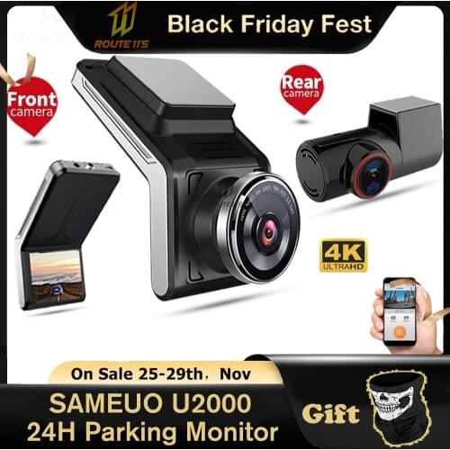 SAMEUO U2000 Dash Cam WIFI 2k Front And Rear 1080p 2 Camera Lens CAR Dvr Smart Car Dvrs Auto Night Vision 24H Parking Monitor